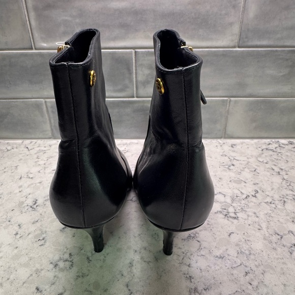 Tory Burch Black Nappa Leather Kitten Heel Ankle Boots  Ret.$475 Size 8 - Picture 3 of 7